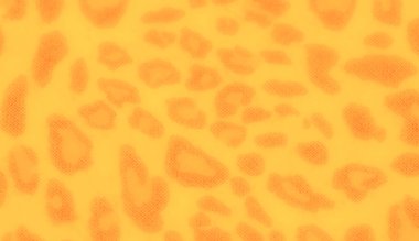 Yumuşak, canlı, turuncu benekli sarı kumaş. Hem cüretkar, hem göz alıcı, hem de tasarım ilhamı için ideal, dokulu, hayvani bir desen yaratıyor..