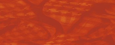 Bulanık, parlak turuncu kumaşın ışık altında parıldayan karmaşık, parıldayan dokularıyla yakın çekim görüntüsü. Örgü örülmüş, hassas bir yapı oluşturuyor.,