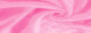 Görüntü. Yumuşak pembe kumaşlardaki narin kıvrımlar rahatlatıcı ve rüya gibi bir doku yaratır. Yumuşak dalgalanmalarını ve ince parıltılarını vurgular. Arkaplan ya da tekstil tasarımları için ideal.