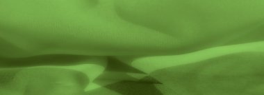 Parlak yeşil kumaştan oluşan yumuşak kıvrımlar, pürüzsüz bir ışık ve doku akışı yaratıyor. Kumaşlar ince bir derinlik katıyor. Rengi güçlendiriyor.