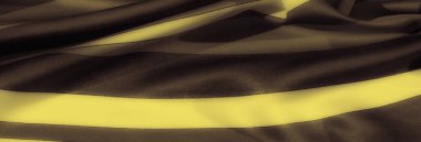 Kalın çizgili sarı ve siyah kumaşlı bulanık yakın plan. Kontrastlar ve akan kıvrımlar ona çarpıcı, modern bir his veriyor, soyut tekstil tasarımı için mükemmel..