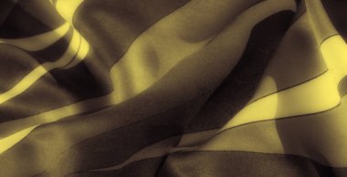 Bulanık etki soyut sarı ve siyah kumaş desenini artırarak gölgeler arasında pürüzsüz geçişler yaratır. Kumaşın tasarımı dinamik ve modern bir görünüm yayan kıvrımlı çizgiler içerir.