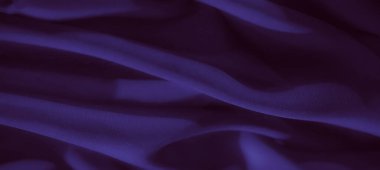 Görüntü. Katmanlı kıvrımları ve nazik kıvrımları olan yumuşak, lüks, mor bir kumaş. İnce doku ve pürüzsüz akış sanatsal ve zarif bir tekstil tasarımı yaratır..