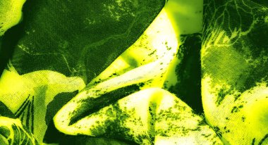 Yumuşak yeşil ve siyah kumaş dokuları çizgili desenlerle parlıyor, cesur ve sanatsal bir estetik yaratıyor.