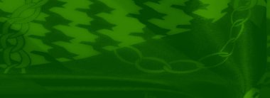 Çarpıcı houndstooth motifleri ve zarif zincir detayları olan bulanık yeşil kumaş. Canlı dokusu akan tekstile taze ve çağdaş bir görünüm kazandırıyor..