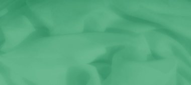 Görüntü, zarif ve pürüzsüz bir doku yaratan yumuşak yeşil kumaştan oluşuyor. Kumaş hafif ve havadar, yarı şeffaf kalitede..