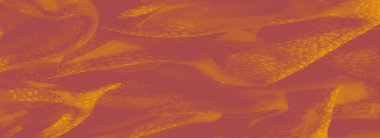 Yumuşak turuncu kumaş, yaprak desenli. Nazik kıvrımlar rahatlatıcı, sıcak bir estetik yaratıyor, dekoratif ve tekstil tasarımı için mükemmel.