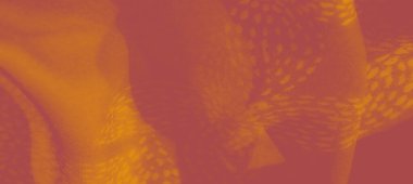 Yumuşak turuncu kumaş, yaprak desenli. Nazik kıvrımlar rahatlatıcı, sıcak bir estetik yaratıyor, dekoratif ve tekstil tasarımı için mükemmel.