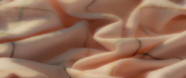 Bulanık, siyah ve yeşil ekose çizgilerle kesişen yumuşak pembe kumaş. Yumuşak kıvrımlar ve hassas kıvrımlar ışıkla aydınlatılmış dokulu, davetkar bir desen oluşturur..