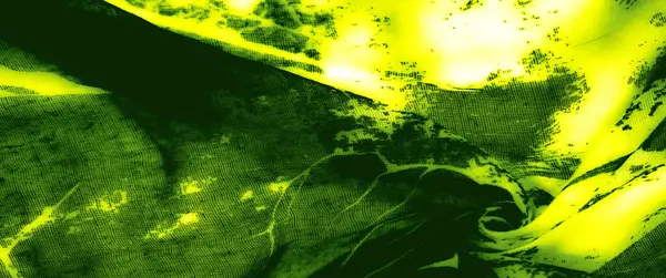 Çarpıcı bir zebra benzeri siyah ve beyaz desenli canlı yeşil kumaştan oluşan bulanık kıvrımlar ve dinamik ve modern estetiğini vurgulayan zengin dokular..