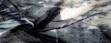 Hassas kumaş görüntülerini bulanıklaştırır şeffaf bir arkaplanda siyah desenler oluşturur, ince detaylarla açık ve koyu tonlarda bir karşıtlık yaratır..