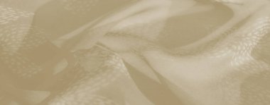 Yumuşak, katmanlı katmanlı kıvrımlı, hassas desenli bulanık bej kumaş. Pürüzsüz, nötr renk düzeni ve dalgalı dokusu bir huzur ve incelik hissi uyandırıyor..