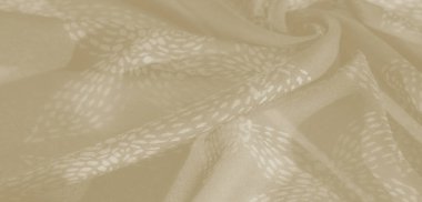 Hafif bej kumaştan bulanık, narin kıvrımları ve çiçeğe benzer desenleri var. Zarif, minimalist tekstil uygulamaları için ideal katmanlı bir görünüm sağlıyor..