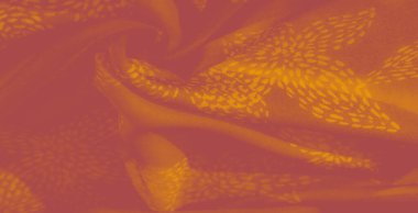 Bulanık, canlı turuncu kumaş kıvrımları yumuşak ve sıcak bir ekran gibi birbirine dolanır. Doku ve ince kalıp detayı derinlik verir, bu da onu çeşitli tekstil uygulamaları için uygun kılar.