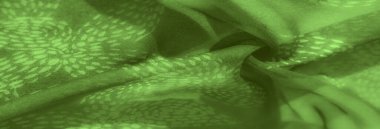 Yumuşak kıvrımları ve doğal motifleri olan yeşil kumaşın üzerindeki bulanık etki huzur verici bir zemin oluşturur. İnce yaprak benzeri desenler, tekstil yüzeyine organik ilgi ekliyor..