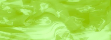 Yumuşak, akışkan kıvrımlı yeşil kumaş ve karmaşık çiçek desenleri, parlak ve hafif tasarımıyla modern, zarif bir estetik yayıyor..