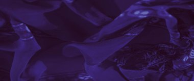 Yumuşak dokuları olan karmaşık çiçekli ve geometrik desenli koyu mor kumaş üzerinde bulanık bir etki. Zarafet ve karmaşıklık sergiliyor..