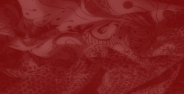 Görüntü - Çiçek ve süs desenleriyle zenginleştirilmiş kırmızı kumaş, pürüzsüz bir doku ve yaratıcı ve dekoratif projeler için sofistike bir estetik sunuyor.