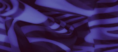 Siyah, düzensiz çizgili desenleri ve pürüzsüz dokuları olan mor bir kumaşın bulanık görüntüsü tasarımda bir zarafet ve yaratıcı ifade hissi uyandırıyor..