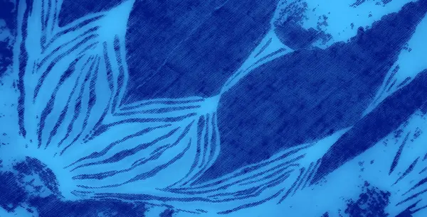 Yumuşak kumaş üzerindeki karmaşık mavi desenler, yüksek çözünürlüklü sanatsal detaylarla modern ve soyut tekstil tasarımını vurguluyor..