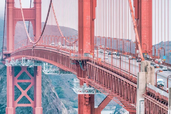 Hermosa Vista Del Puente Golden Gate San Francisco Colores Pastel — Foto de Stock
