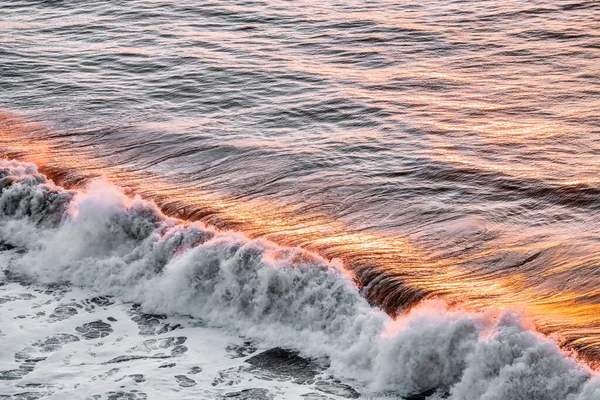 Onda Mar Reflexão Pôr Sol Dourado Oceano Pacífico Califórnia Eua — Fotografia de Stock