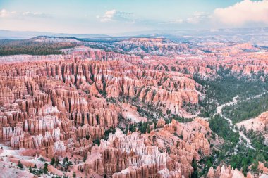 Bryce Canyon Ulusal Parkı Utah ABD, güzel doğal manzara, konsept, turizm, seyahat simgesi