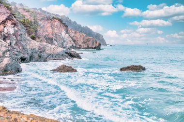 The Rocks and Cliffs of China Beach, San Francisco, California USA