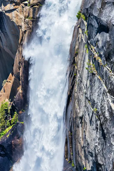 stock image View of Nevada Falls from the Mist Trail in Yosemite National Park. Summer Vacation in California, USA.