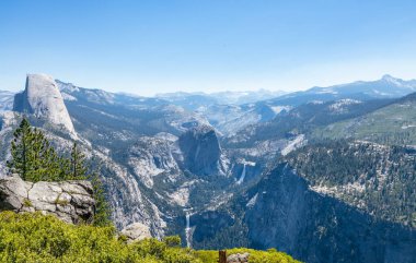 Half Dome and Yosemite Valley from Glacier Point, Yosemite National Park, UNESCO World Heritage Site, California, United States of America, North America. clipart