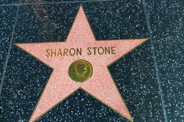 Hollywood yıldızı Los Angeles, ABD 'deki Şöhret Yolu' nda, Sharon Stone