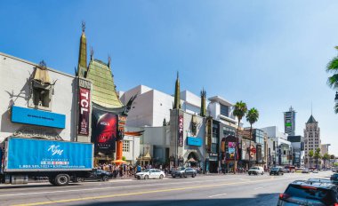 HOLYWOOD, Los Angeles, Kaliforniya, ABD - 14 Ağustos 2024: Hollywood Bulvarı 'ndaki Çin Tiyatrosu