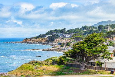 Pasifik Okyanusu 'nun üzerine tünemiş sahil evleri, Şeytanlar Kaydırağı ile Kaliforniya' nın güneyindeki 1. Otoyol arasında yer alıyordu. Engebeli kayalıklar ve mavi dalgalar klasik bir batı sahnesi yaratır.