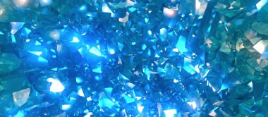 Mavi kristallerin soyut 3B arkaplan oluşturucu