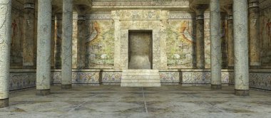 Eski bir Mısır tapınağının 3 boyutlu arkaplan görüntüsü