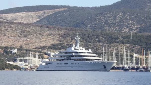 Bodrum Turkey January 2022 Giant Superyacht Eclipse Owned Russian Businessman — Vídeo de stock