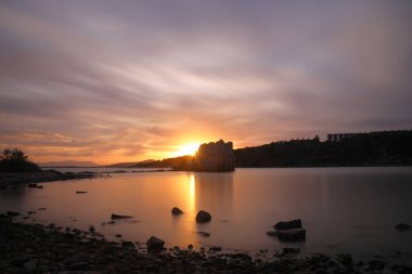 Ruined and restored castle at Iasos Turkey on the Aegean Sea near Bodrum. Long Exposure shoot. tranquility scene.