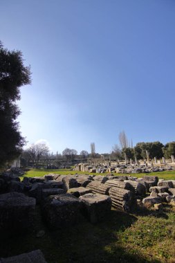 Excavations of the Temple of Hekate in Lagina Ancient City and Ancient columns Yatagan Mugla Turkey