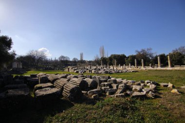 Excavations of the Temple of Hekate in Lagina Ancient City and Ancient columns Yatagan Mugla Turkey
