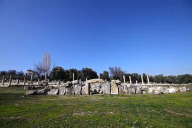 Excavations of the Temple of Hekate in Lagina Ancient City and Ancient columns Yatagan Mugla Turkey