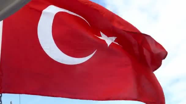 Turkiets Nationella Flagga Turkiets Nationella Flagga Statssymbol Nationell Helgdag — Stockvideo
