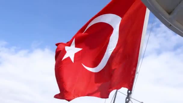 Die Nationalflagge Des Landes Türkei Nationalflagge Der Türkei Staatssymbol Nationalfeiertag — Stockvideo