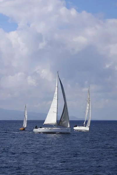 Bodrum Türkei März 2023 Segelboote Segeln Bei Windigem Wetter Den — Stockfoto