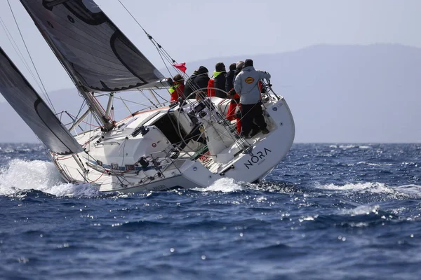 Bodrum Turchia Marzo 2023 Barche Vela Con Vento Nelle Acque — Foto Stock
