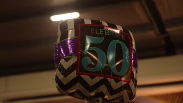 50Th Birthday Celebration Close Balloon — Stock Video