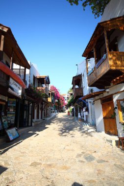 Kas, Antalya, Türkiye. 27 Haziran 2012: Antalya 'nın Kas ilçesi, Türkiye' nin en sevdiği tatil beldesi. Rus turistler tarafından tercih edilen bir tatil yeri..