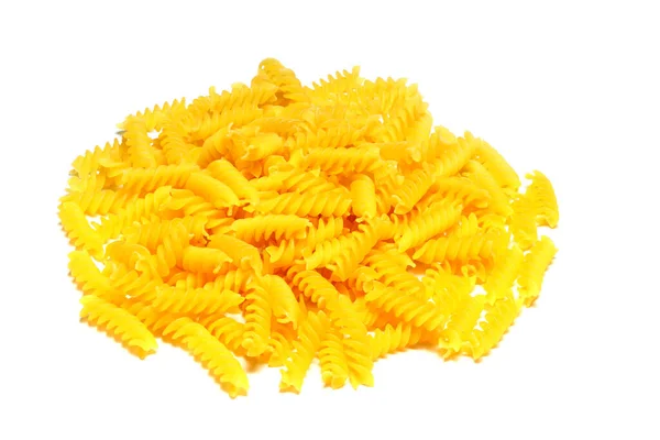Pile Spiral Pasta Scattered Light Background Corkscrew Shaped Spiral Pasta — Stock Photo, Image