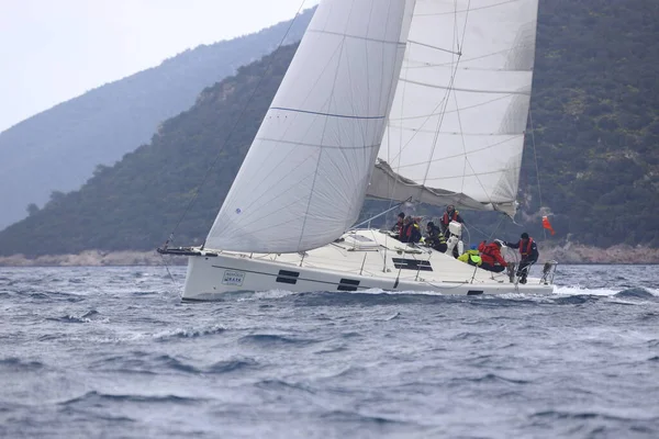 Bodrum Turchia Aprile 2023 Barche Vela Con Vento Nelle Acque — Foto Stock