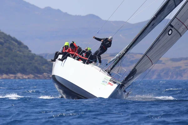 Bodrum Turchia Aprile 2023 Barche Vela Con Vento Nelle Acque — Foto Stock