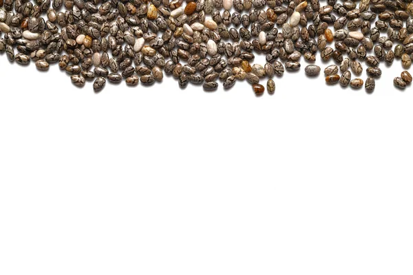 Close Chia Seeds White Background — 스톡 사진